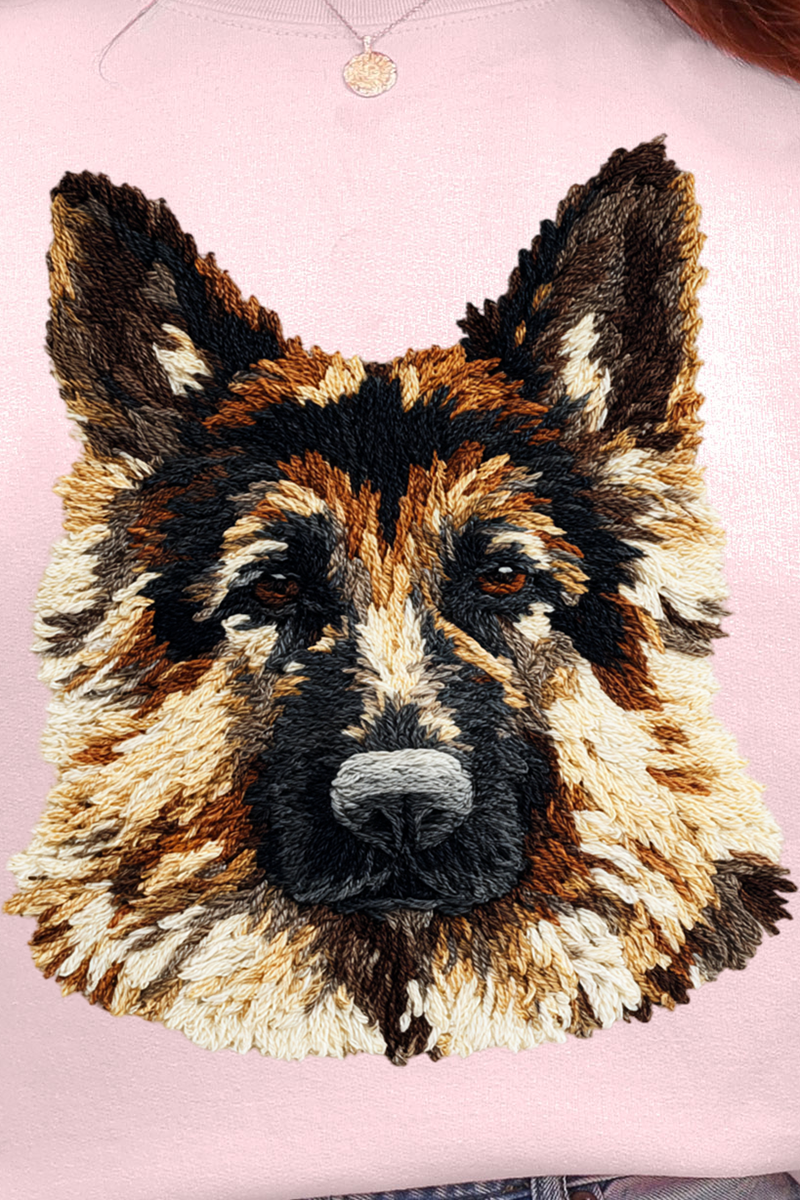 Faux Yarn German Shepherd Ecosmart Crewneck Sweatshirt product image 2