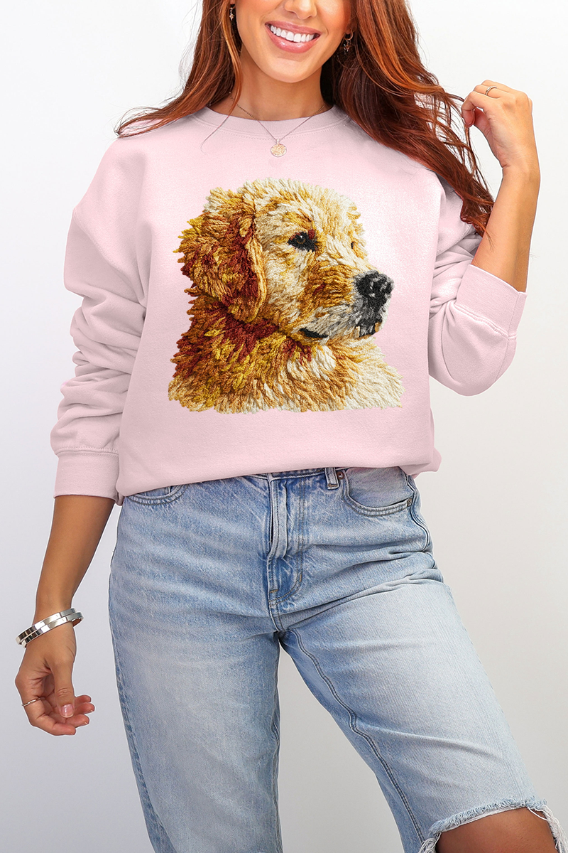 Faux Yarn Golden Retriever Ecosmart Crewneck Sweatshirt product image 5