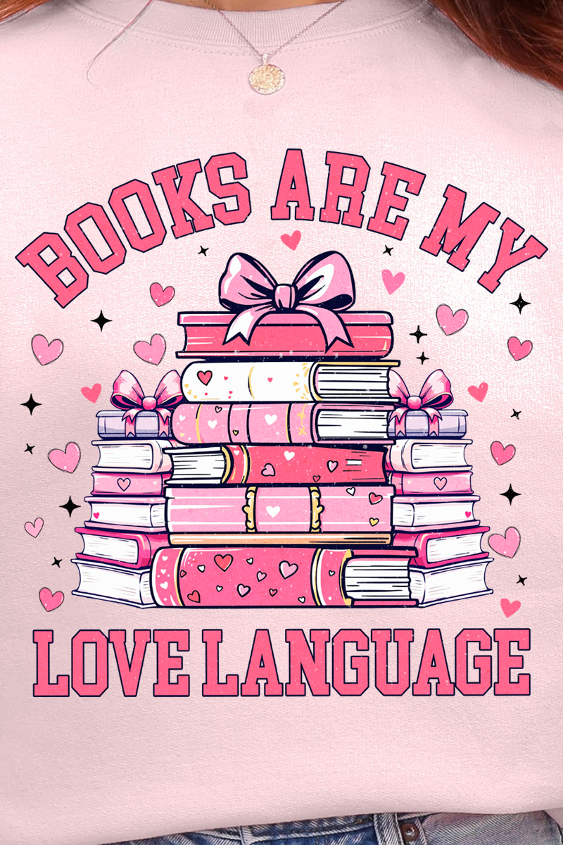 Valentine Books Are My Love Language Ecosmart Crewneck product image 2