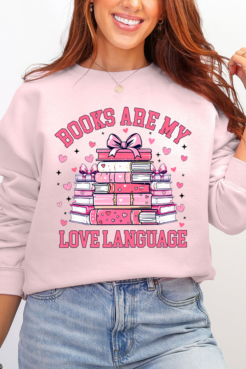 Valentine Books Are My Love Language Ecosmart Crewneck product image 1