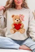 Cozy Heart Cub Faux Yarn Ecosmart Crewneck Sweatshirt product image 1