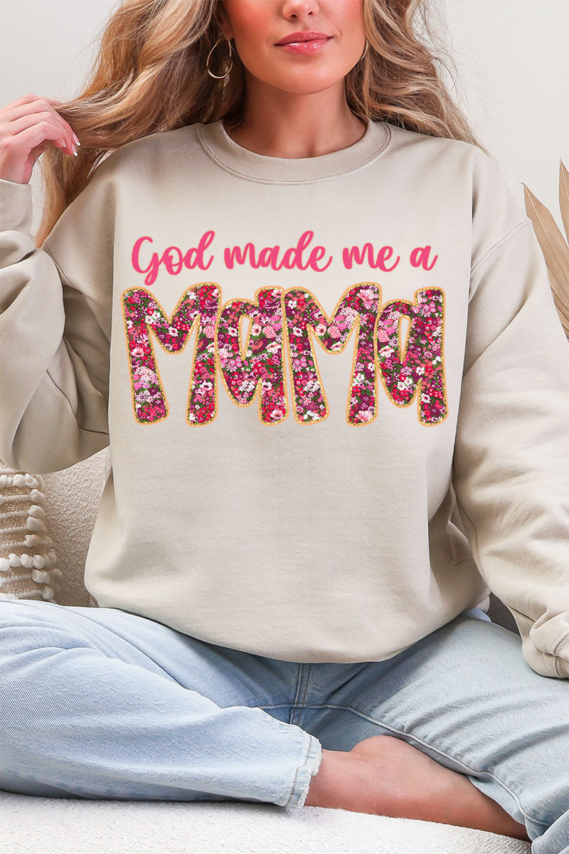 Pink God Made Me A Mama Ecosmart Crewneck Sweatshirt product image 6