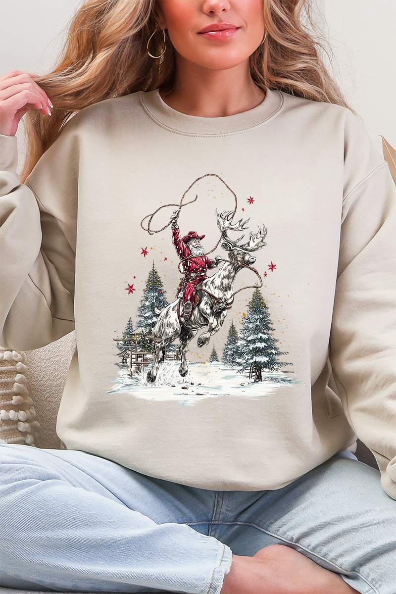 Retro Rodeo Santa Ecosmart Crewneck Sweatshirt product image 5