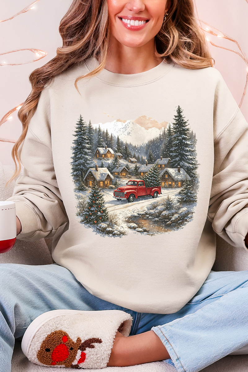 Snowfall On Main Street Ecosmart Crewneck Sweatshirt product image 6