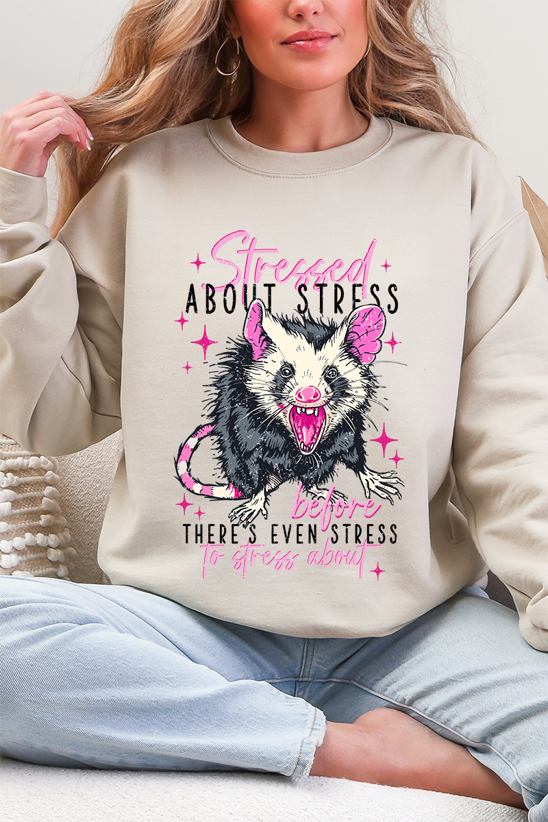 Stressed About Stress Ecosmart Crewneck Sweatshirt product image 6