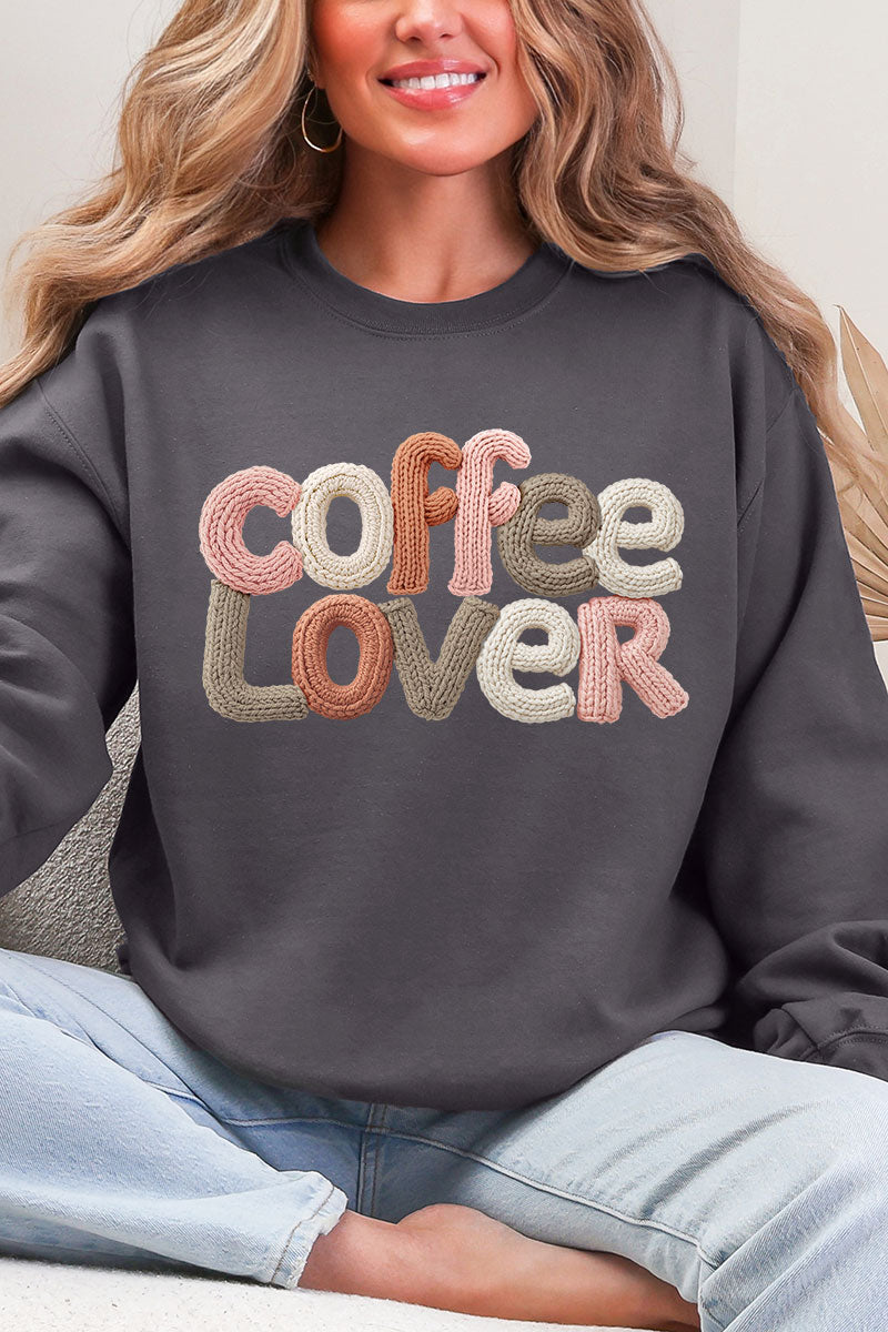 Faux Yarn Coffee Lover Ecosmart Crewneck Sweatshirt product image 5