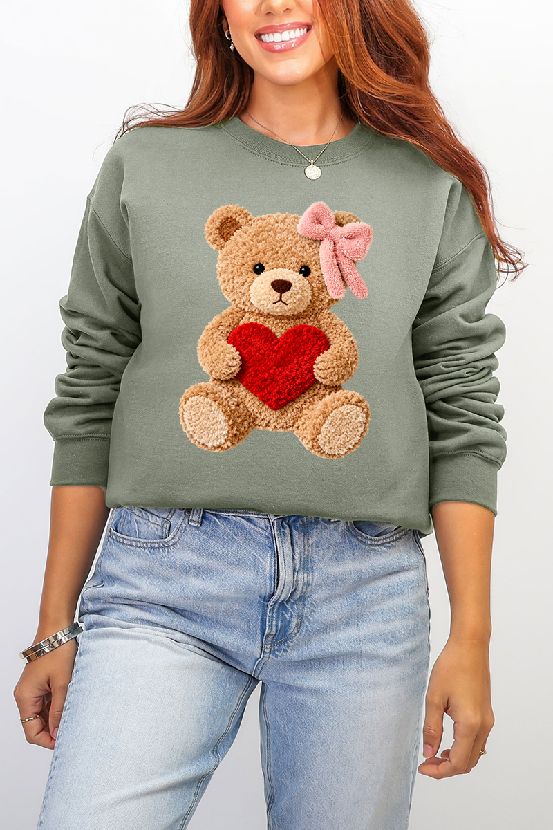 Cozy Heart Cub Faux Yarn Ecosmart Crewneck Sweatshirt product image 5