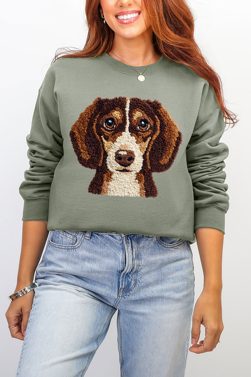 Faux Yarn Dachshund Ecosmart Crewneck Sweatshirt product image 5