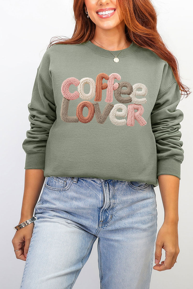 Faux Yarn Coffee Lover Ecosmart Crewneck Sweatshirt product image 6