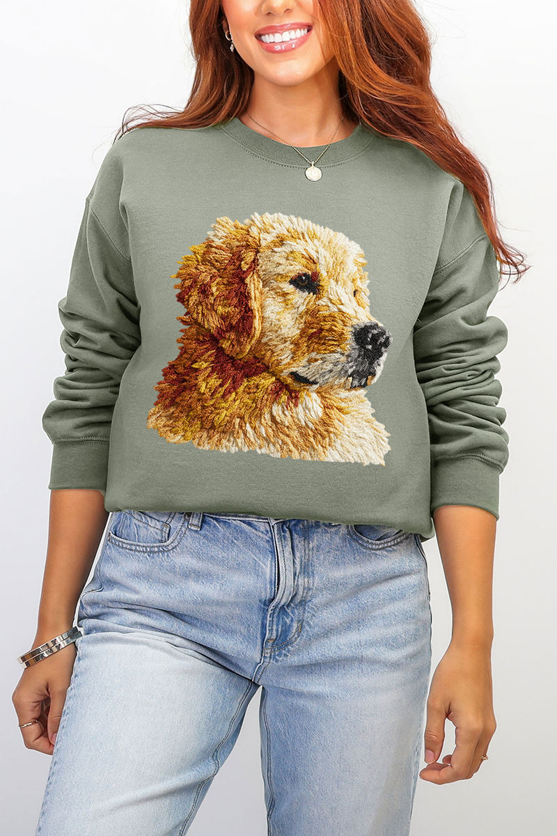 Faux Yarn Golden Retriever Ecosmart Crewneck Sweatshirt product image 6