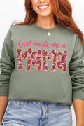 Pink God Made Me A Mama Ecosmart Crewneck Sweatshirt product image 1