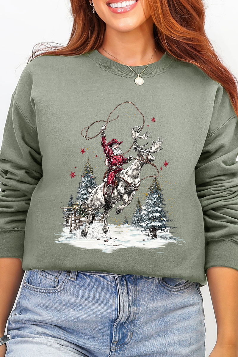 Retro Rodeo Santa Ecosmart Crewneck Sweatshirt product image 6