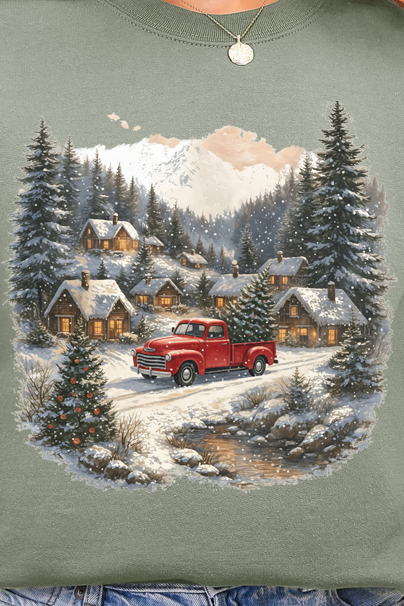 Snowfall On Main Street Ecosmart Crewneck Sweatshirt product image 2