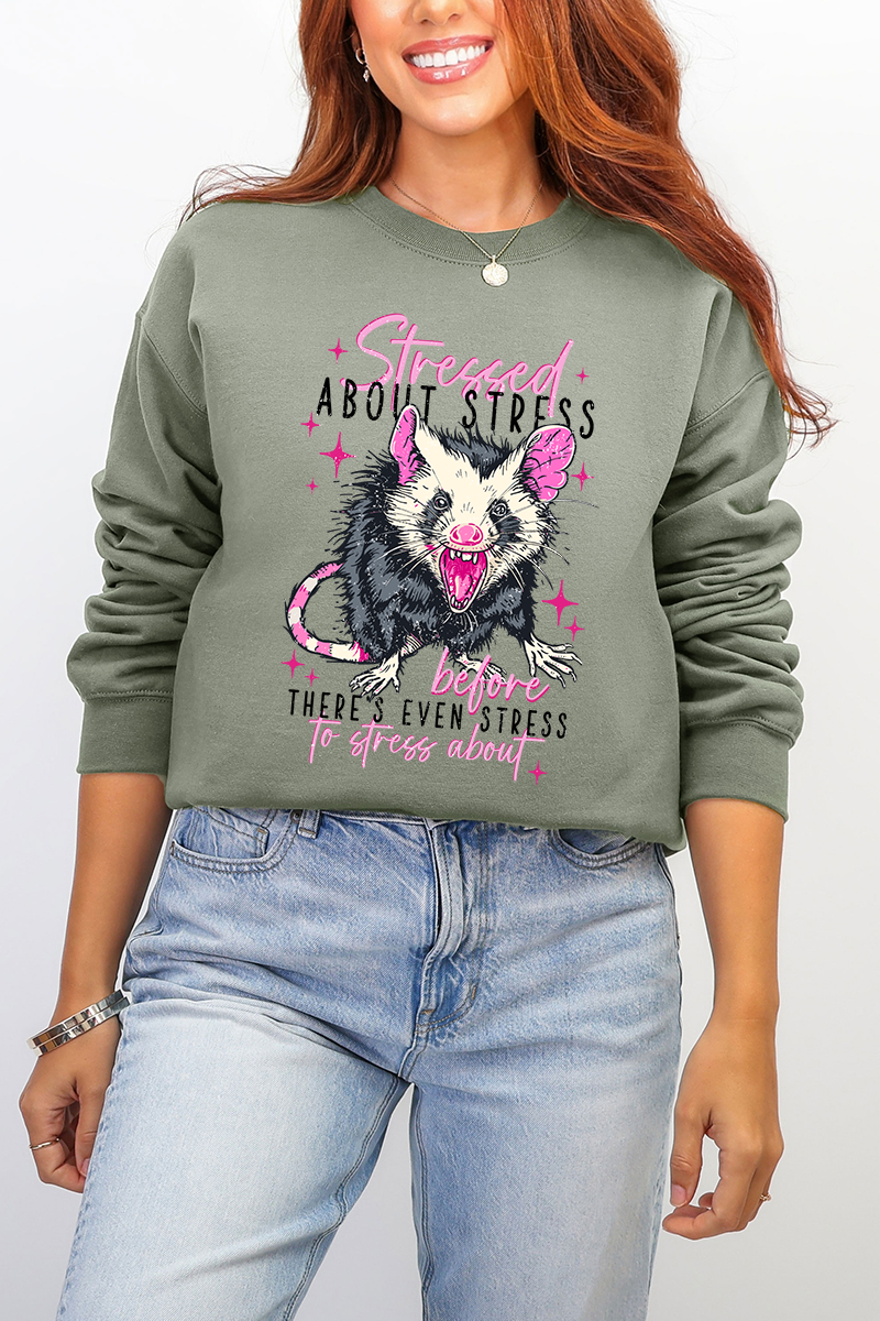 Stressed About Stress Ecosmart Crewneck Sweatshirt product image 1