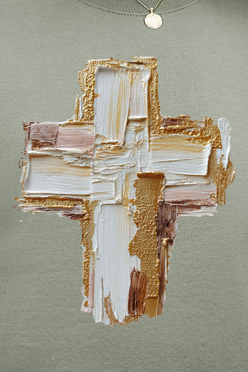 The Painted Gilded Cross Ecosmart Crewneck Sweatshirt product image 2