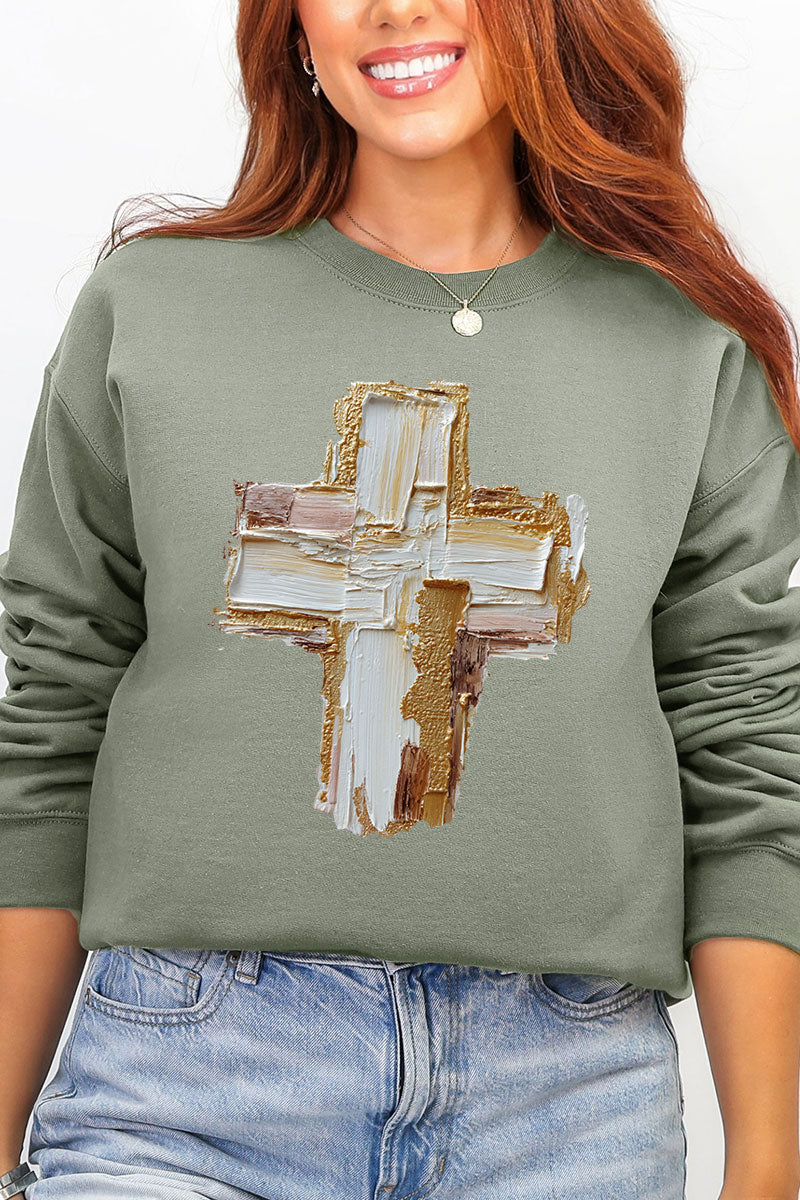 The Painted Gilded Cross Ecosmart Crewneck Sweatshirt product image 1