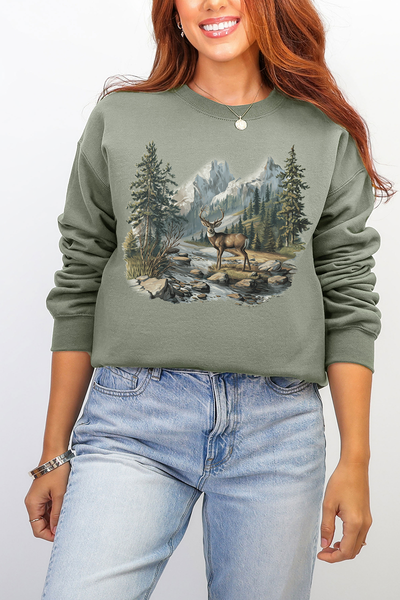 Alpine Deer Ecosmart Crewneck Sweatshirt product image 1
