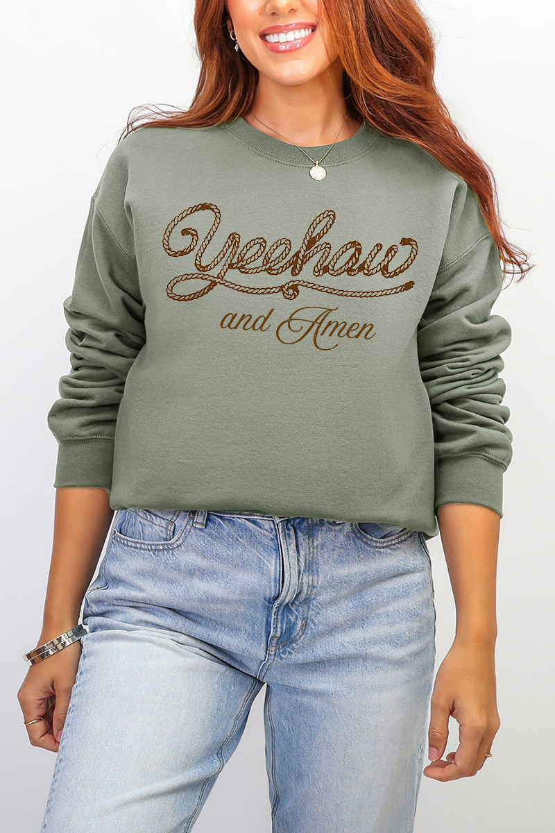 Yeehaw & Amen Ecosmart Crewneck Sweatshirt product image 6