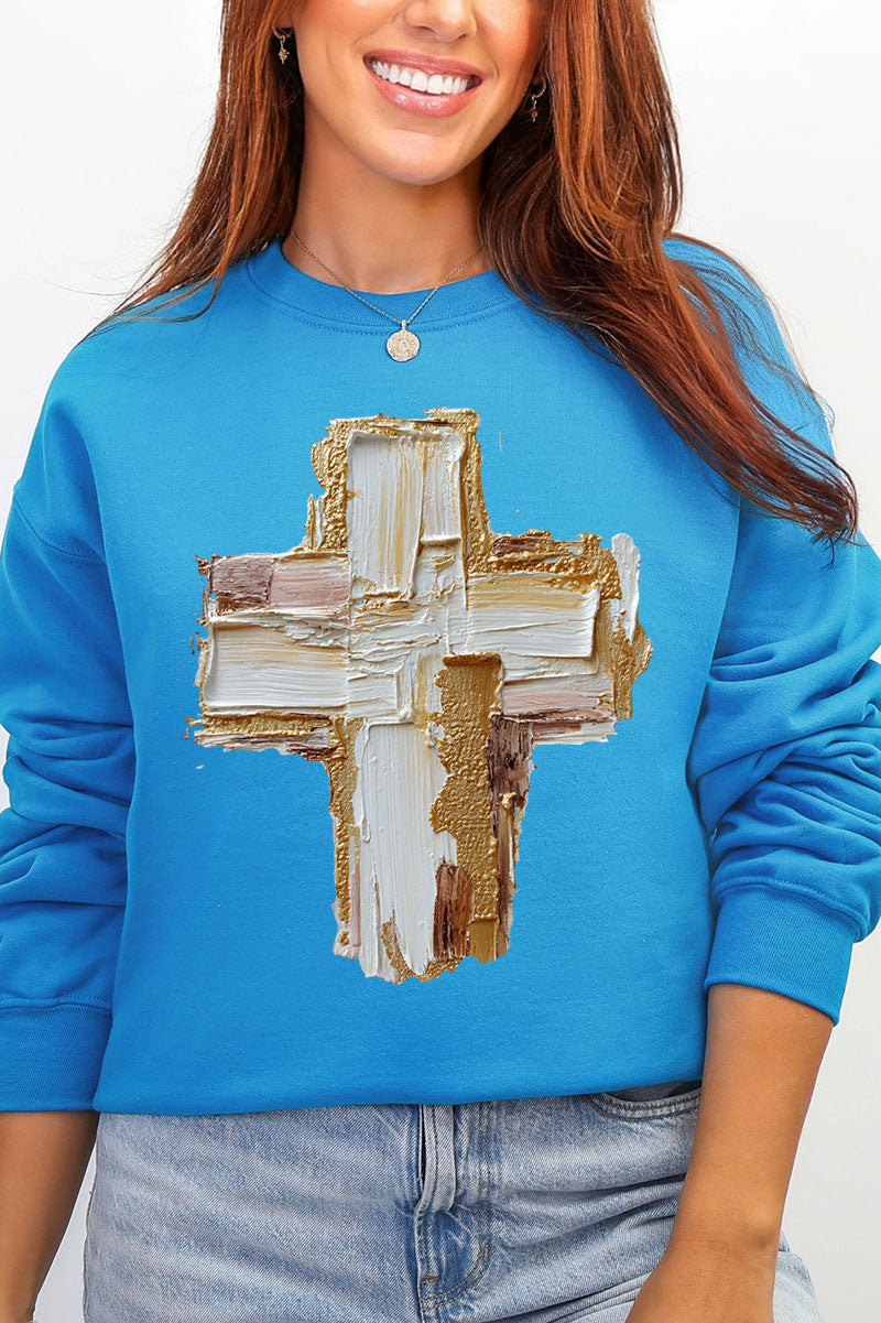 The Painted Gilded Cross Ecosmart Crewneck Sweatshirt product image 5