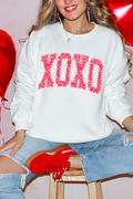 Faux Glitter XOXO Ecosmart Crewneck Sweatshirt product image 1
