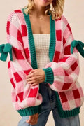 Sweet December Pink Checked Cardigan