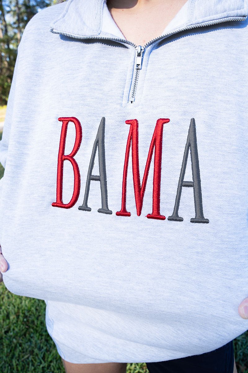 Bama Puff Embroidered Midweight Quarter-Zip Pullover