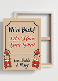 Personalized Elf Mischief Memo Stretched Canvas Print *Customize with Elf Names